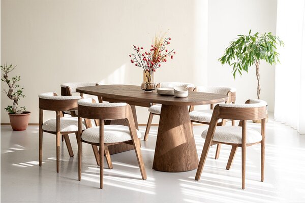 Masă lemn masiv Dining EGO Personalizabila - Natur, 2200 x 1000 x 775 mm