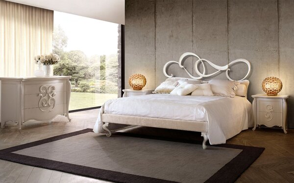 Pat lemn masiv Sandy – cu tablie metalica 160x200 / 180x200 cm - 160x200