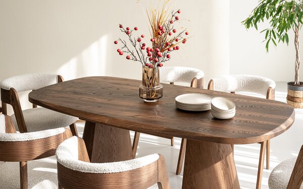 Masă lemn masiv Dining EGO Personalizabila - Natur, 2200 x 1000 x 775 mm