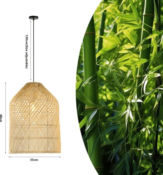 Lustră pe cablu Immax 08259L PELO 1xE27/40W/230V d. 35 cm ratan