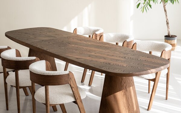Masă lemn masiv Dining EGO Personalizabila - Natur, 2200 x 1000 x 775 mm