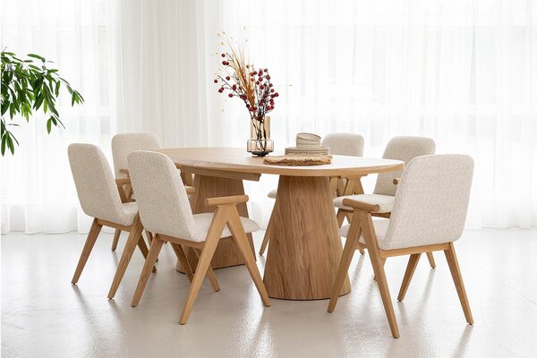 Masă lemn masiv Dining EGO Personalizabila - Natur, 2200 x 1000 x 775 mm