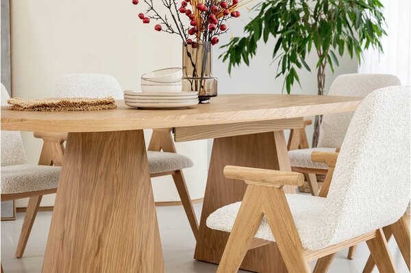 Masă lemn masiv Dining EGO Personalizabila - Natur, 2200 x 1000 x 775 mm