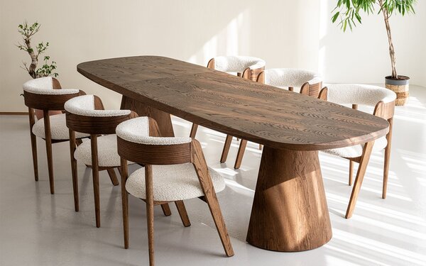 Masă lemn masiv Dining EGO Personalizabila - Natur, 2200 x 1000 x 775 mm