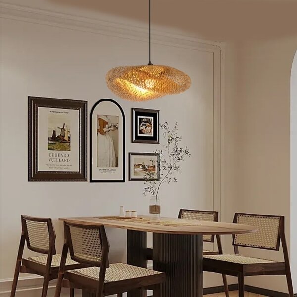 Lustră pe cablu Immax 08269L HILO 1xE27/40W/230V d. 60 cm bambus