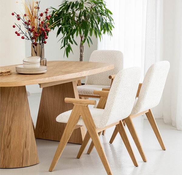 Masă lemn masiv Dining EGO Personalizabila - Natur, 2200 x 1000 x 775 mm