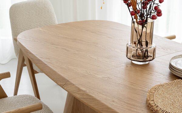 Masă lemn masiv Dining EGO Personalizabila - Natur, 2200 x 1000 x 775 mm