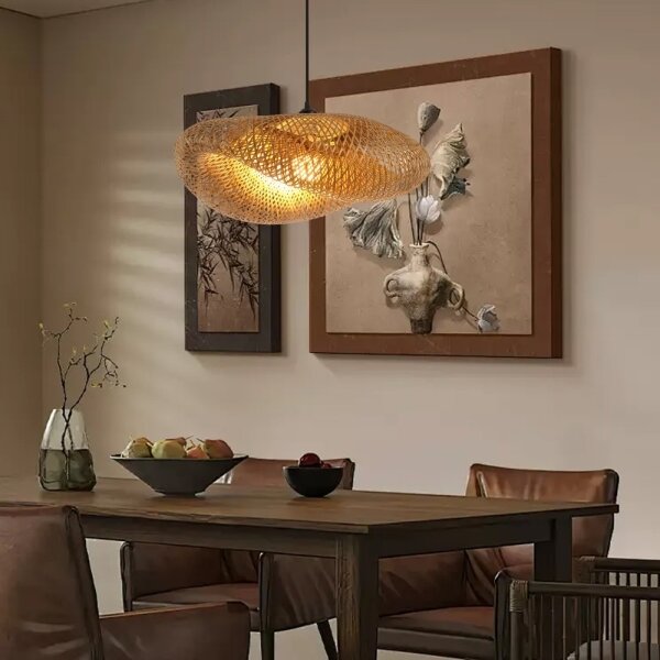 Lustră pe cablu Immax 08269L HILO 1xE27/40W/230V d. 60 cm bambus