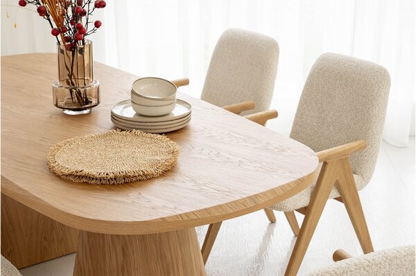 Masă lemn masiv Dining EGO Personalizabila - Natur, 2200 x 1000 x 775 mm