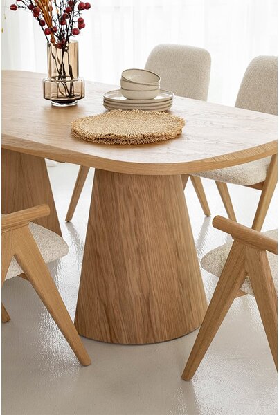 Masă lemn masiv Dining EGO Personalizabila - Natur, 2200 x 1000 x 775 mm