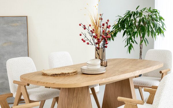 Masă lemn masiv Dining EGO Personalizabila - Natur, 2200 x 1000 x 775 mm