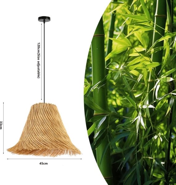 Lustră pe cablu Immax 08273L NATURALEZA 1xE27/40W/230V d. 45 cm ratan