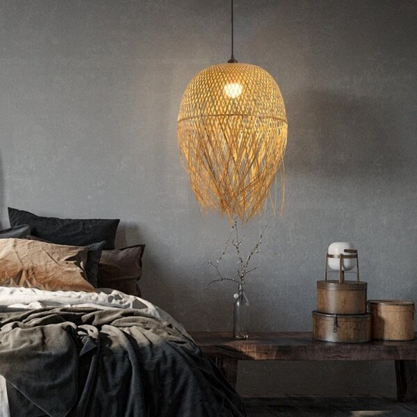 Lustră pe cablu Immax 08271L HILO 1xE27/40W/230V d. 45 cm bambus