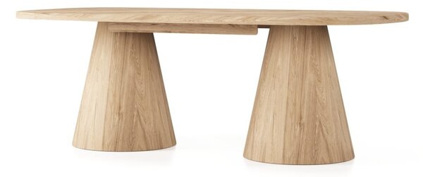 Masă lemn masiv Dining EGO Personalizabila - Natur, 2200 + (2×500) x 1200 x 775 mm