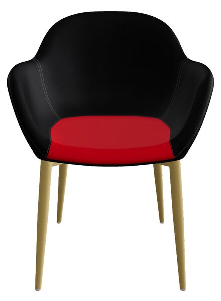 Scaun K304, gri/maro, piele ecologica/otel, 57x59x81 cm