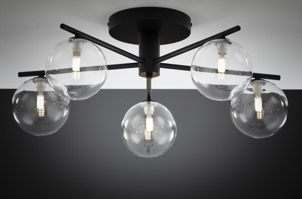 Lustră aplicată Jupiter 2046 PRATO 5xG9/10W/230V negru/transparent