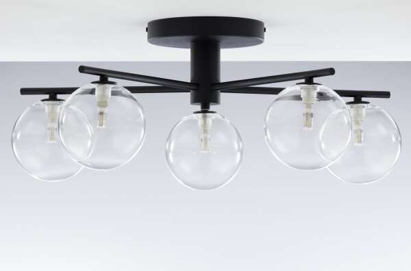 Lustră aplicată Jupiter 2046 PRATO 5xG9/10W/230V negru/transparent
