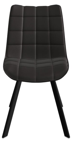 Scaun tapitat modern K332, gri/negru, stofa catifelata/metal, 46X61X84