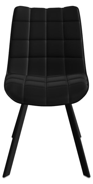 Scaun tapitat modern K332, negru, stofa catifelata/metal, 46x61x84 cm