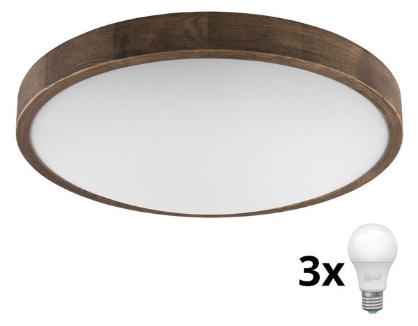 Plafonieră LED Brilagi CARVALHO SLIM 3xE27/60W/230V stejar nuc d. 47 cm