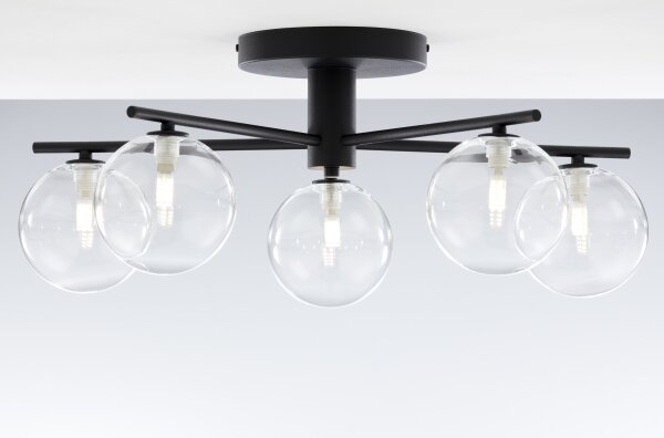 Lustră aplicată Jupiter 2046 PRATO 5xG9/10W/230V negru/transparent