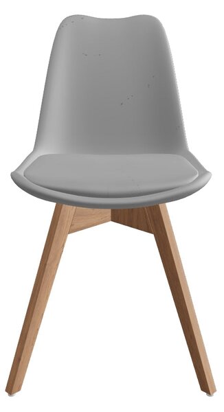Scaun tapitat K303, gri deschis/stejar, stofa clasica/lemn, 48X54X83 C