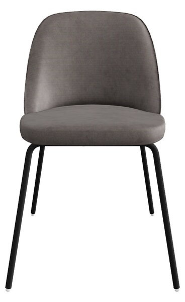 Scaun K314 gri inchis/negru, stofa catifelata/metal, 49x50x80 cm