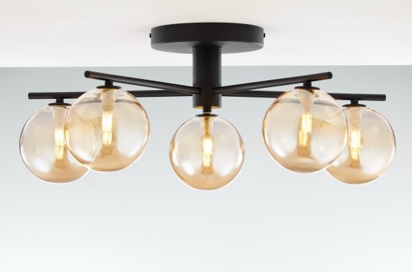 Lustră aplicată Jupiter 2047 PRATO 5xG9/10W/230V negru/bej