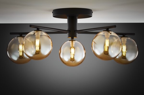 Lustră aplicată Jupiter 2047 PRATO 5xG9/10W/230V negru/bej