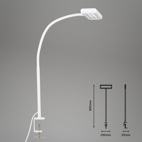 Lampă LED flexibilă de masă cu clemă Brilo TRASNA LED/7,5W/230V alb