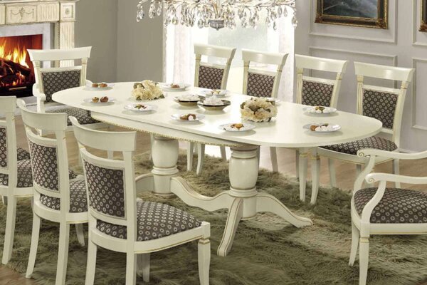 Masă lemn masiv Ovala Victoria Extensibila 160/, 240 × 100 × 78 cm - Nuc