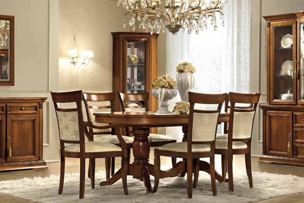 Masă lemn masiv Ovala Victoria Extensibila 160/, 240 × 100 × 78 cm - Nuc