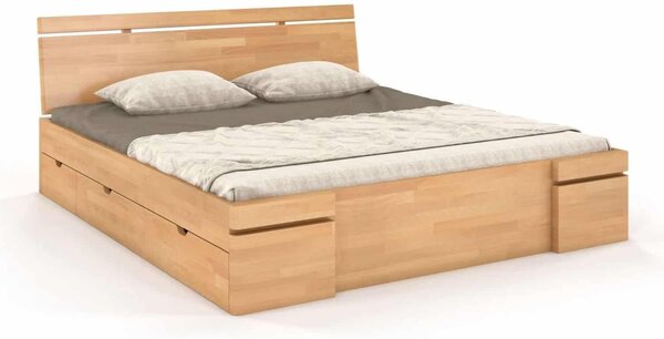 Pat lemn masiv TerraCraft Model 5 cu Sertar Fag Personalizabil