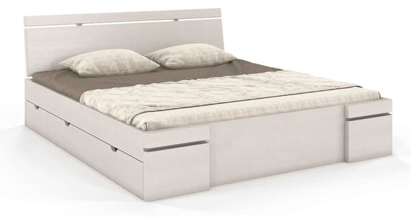 Pat lemn masiv TerraCraft Model 5 cu Sertar Pin Personalizabil - 120x200, Natur