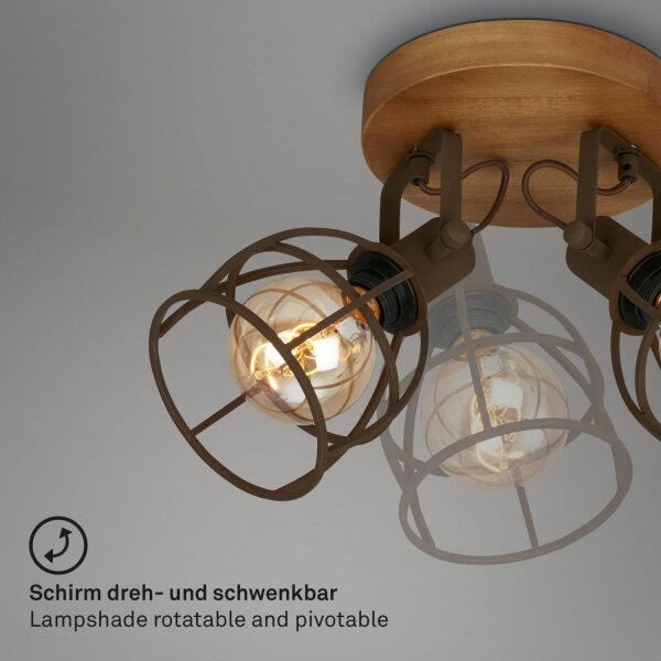 Spot Brilo VINTAGE 2xE27/25W/230V maro