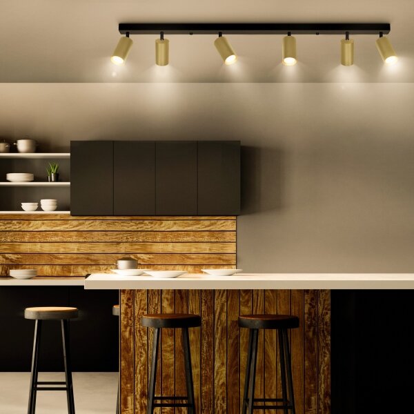 Brilagi - Spot LED dimabil SELE GOLDEN 6xGU10/6,5W/230V negru/auriu