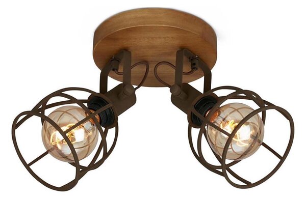 Spot Brilo VINTAGE 2xE27/25W/230V maro