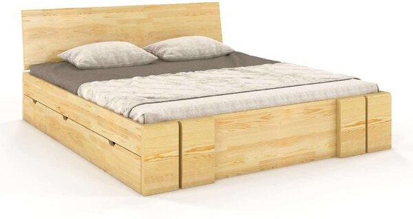 Pat lemn masiv TerraCraft Model 4 cu Sertar Pin Personalizabil - 120x200, Wenge