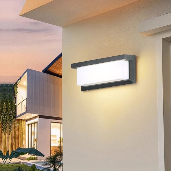 Aplică LED de exterior cu senzor Brilagi BRICKY LED/12W/230V antracit IP54