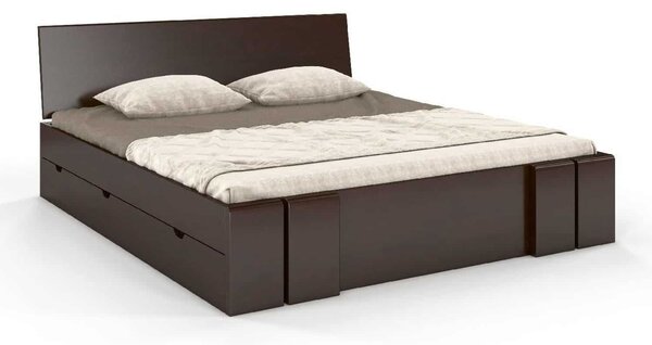 Pat lemn masiv TerraCraft Model 4 cu Sertar Fag Personalizabil - 120x200, Alb Pur