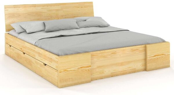 Pat lemn masiv TerraCraft Model 3 cu Sertar Pin Personalizabil - 120x200, Nuc