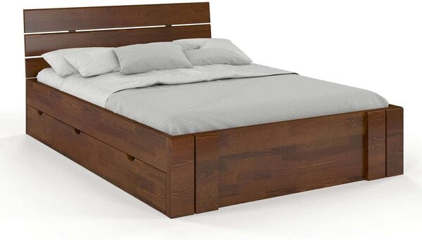 Pat lemn masiv TerraCraft Model 2 cu Sertar Pin Personalizabil - 120x200, Nuc