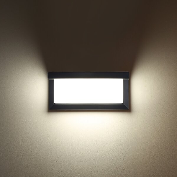 Aplică LED de exterior cu senzor Brilagi BRICKY LED/12W/230V antracit IP54