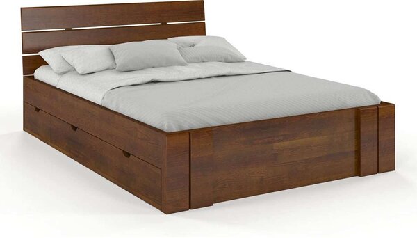 Pat lemn masiv TerraCraft Model 2 cu Sertar Pin Personalizabil - 120x200, Natur