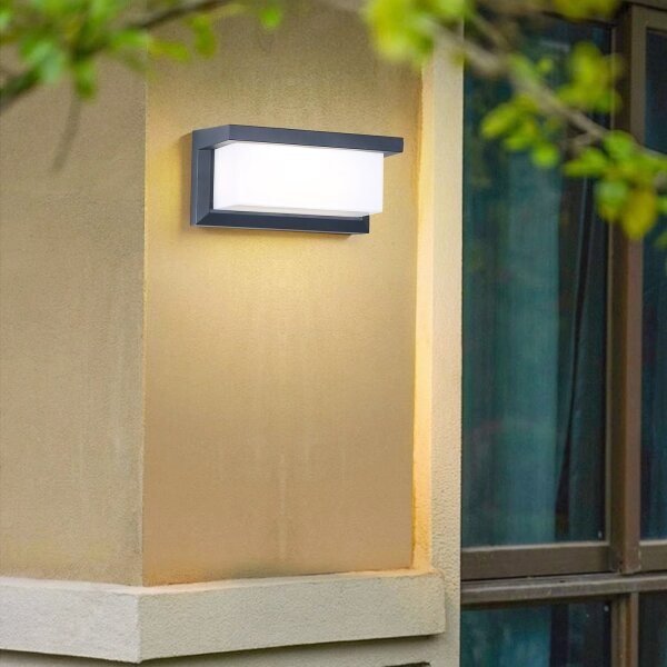 Aplică LED de exterior cu senzor Brilagi BRICKY LED/12W/230V antracit IP54