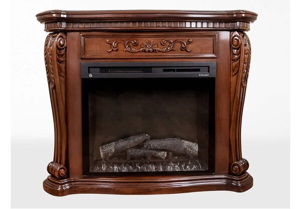 Masca lemn masiv nuc Semineu Clasic, 117 × 40 × 93 cm - Nu