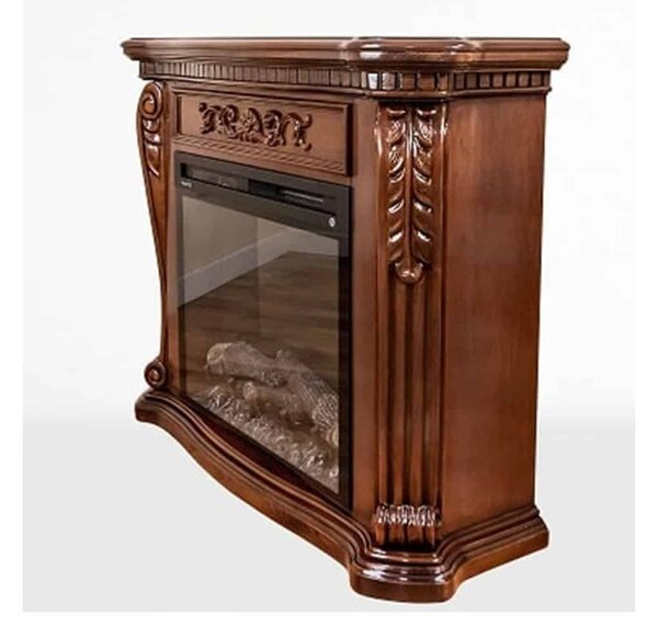 Masca lemn masiv nuc Semineu Clasic, 117 × 40 × 93 cm - Nu