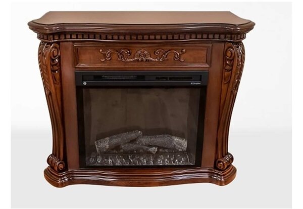 Masca lemn masiv nuc Semineu Clasic, 117 × 40 × 93 cm - Nu