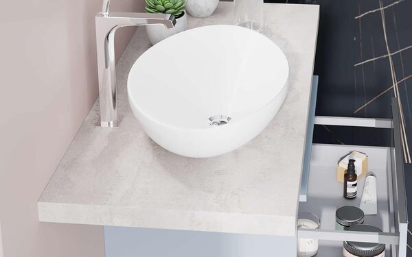 Blat lemn masiv pentru Baie 60-120cm Beton - 30 cm (blat vertical)