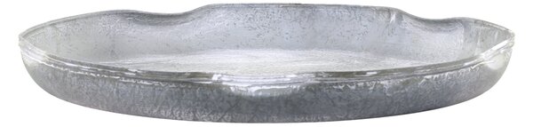 Tava rotunda din metal antichizat, gri, 30 cm